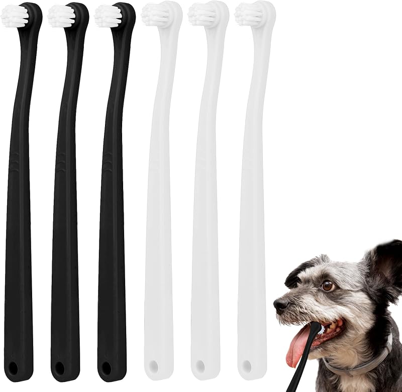 Escova de Dentes para Cães e Gatos Pequenos com Cerdas Macias salbsever, 16,4 cm, Pacote com 6