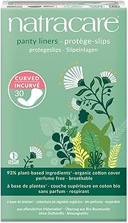 Natracare Natural Organic Curved Panty Liners, with Certified Organic Cotton, Ecologically Certified Cellulose Pulp and Plant Starch (1 Pack, 30 Liners Total)