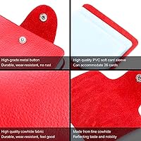 Vista 7 de Tarjetero unisex de piel para tarjetas de crédito, paquete de 2 (rojo y marrón)