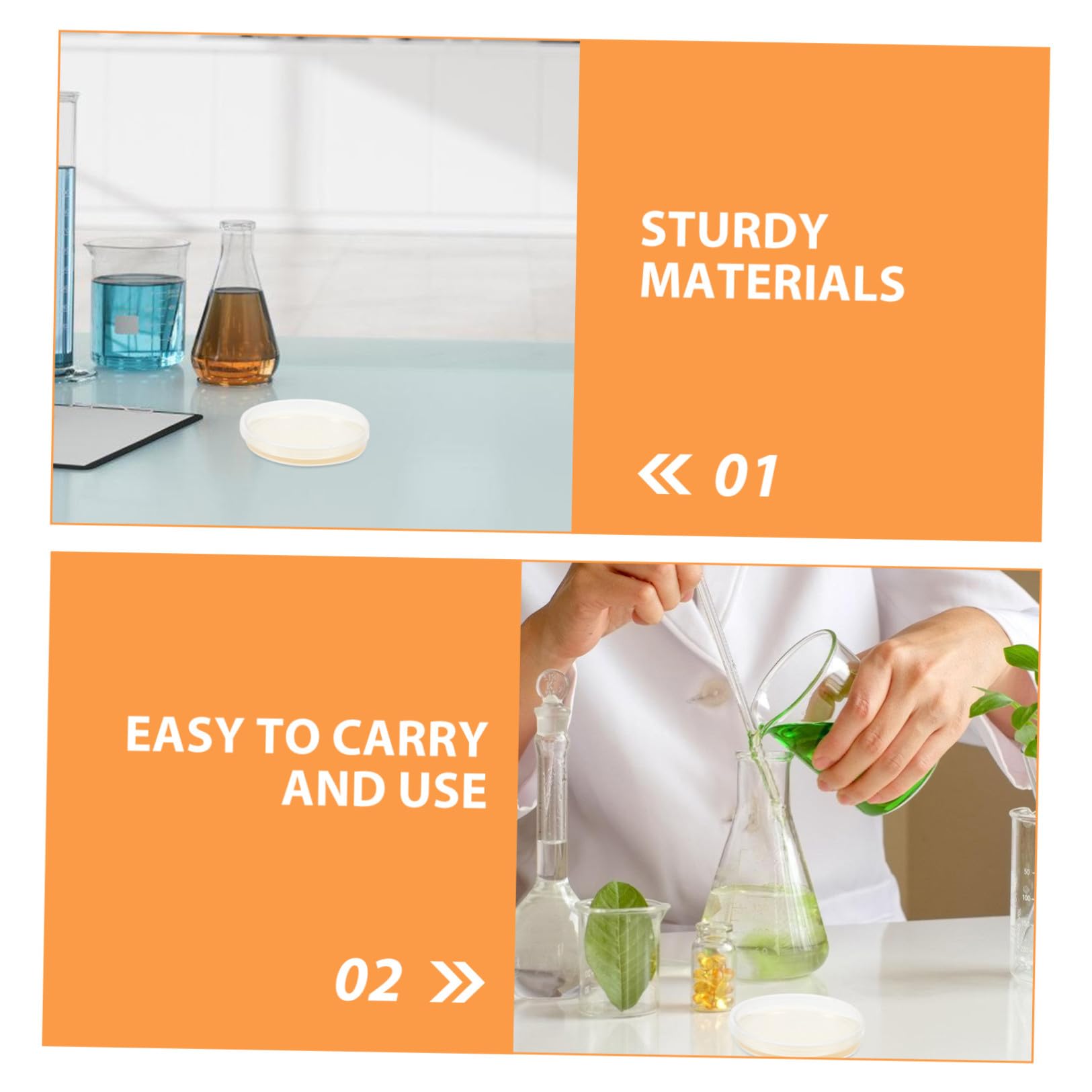 MAGICLULU Piastre di Petri Agar Nutriente Preversate 20 Pezzi Piatto Rotondo in Ps per Esperimenti Scientifici e Coltivazione Microbica in Laboratorio