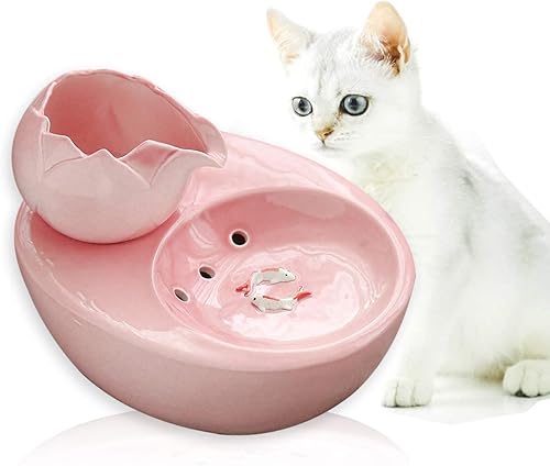 Lotus Cat Water Fountain Ceramic, 1.5L Pet Fountain Dog Water Dispenser, Indoor Automatic Drinking Water Container, Cat Drinking Fountains for Cats, disponible en Yaxa El Salvador