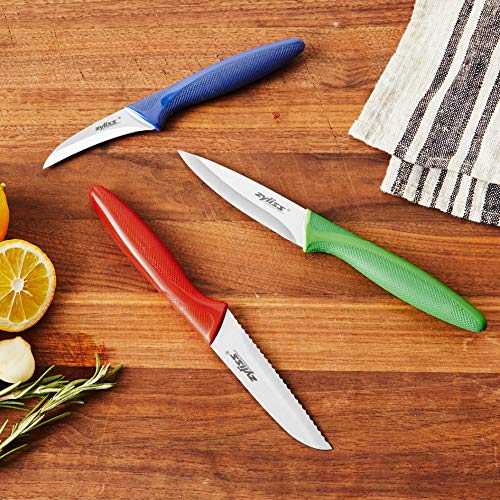 Zyliss 3 Piece Peeling & Paring Knife Set, Blue/Green/Red #TOP5