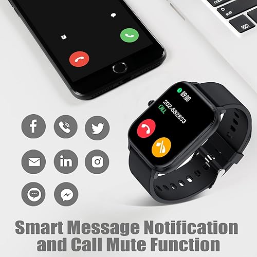 Miniatura 4 de TORJALPH Smart Watch for Men Women Compatible with iPhone Samsung Android Phone 169 Full Touch Screen Watch IP68 Waterproof Bluetooh Fitness Tracker