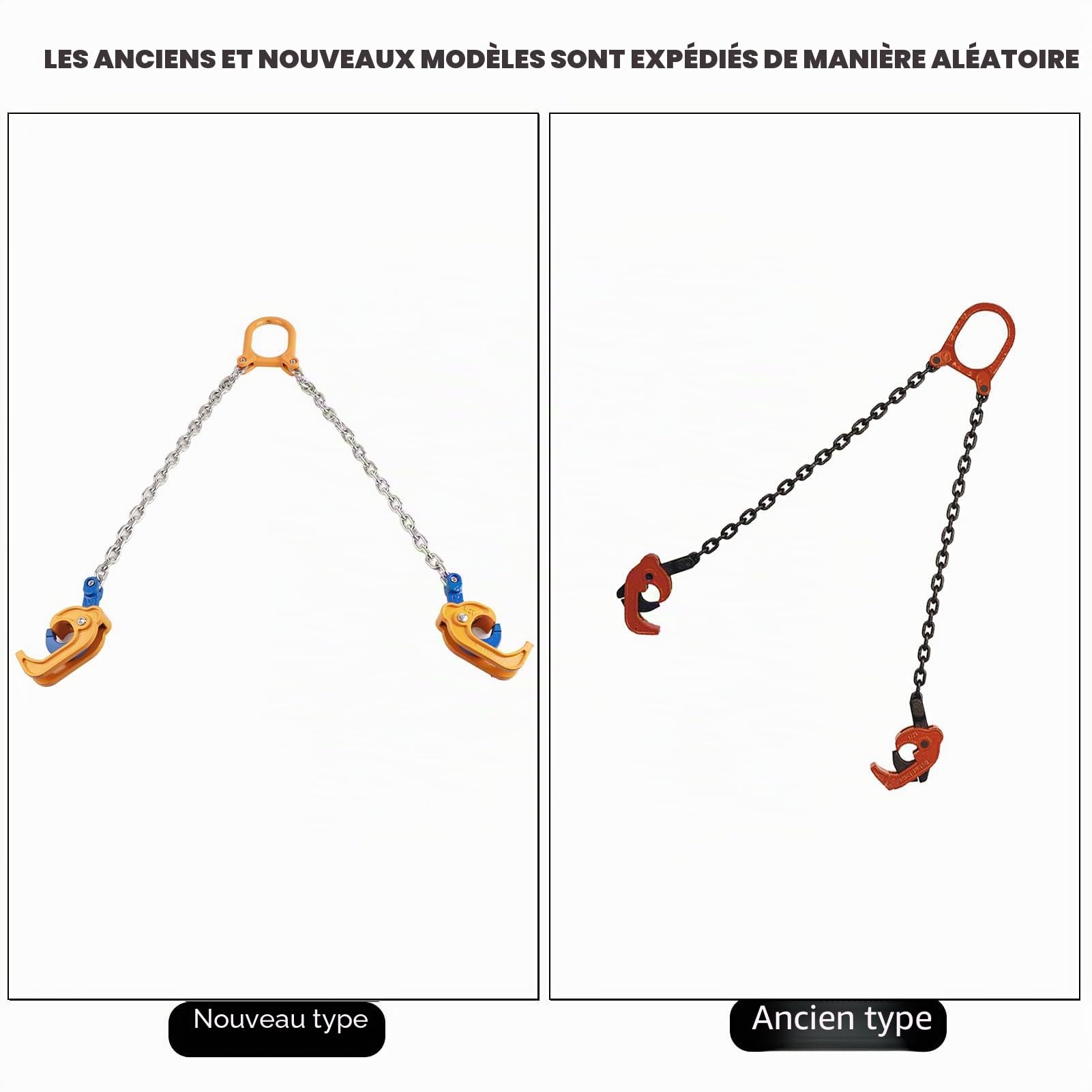 Pince Leve Fut, 0,5 T Capacité de levage Lève-tambour à chaîne, lève-tambour à chaîne à 2 crochets, outil de chaînes de levage de tambour industriel robuste, pour grues