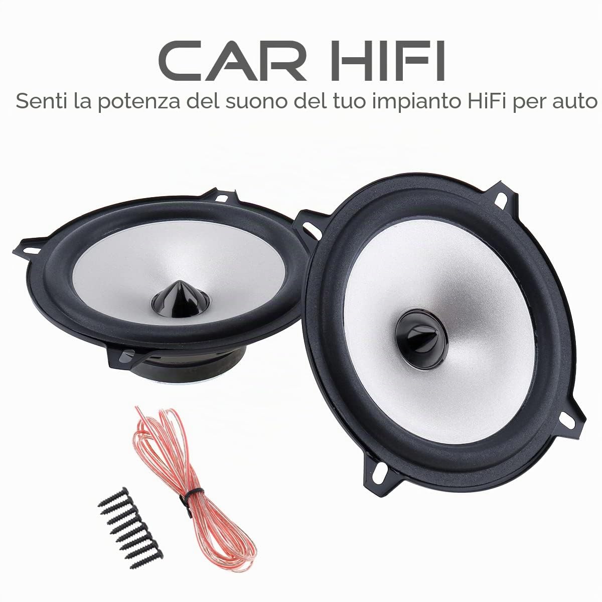 2PCS 13CM Altoparlanti Coassiali, 60W 2 Vie Coassiale Veicolo Porta Auto Audio Musica Stereo Intera Gamma di Frequenza Altoparlanti HIFI