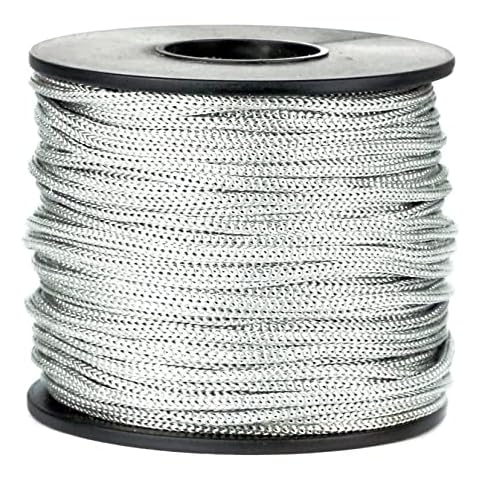BEL AVENIR Nylon Satin Cord, 2mm 50 Yards Braided Lift Shade Cord for Necklace Bracelet String Cord, Blind Shade, Trim and Shoelaces (Silver) Cover