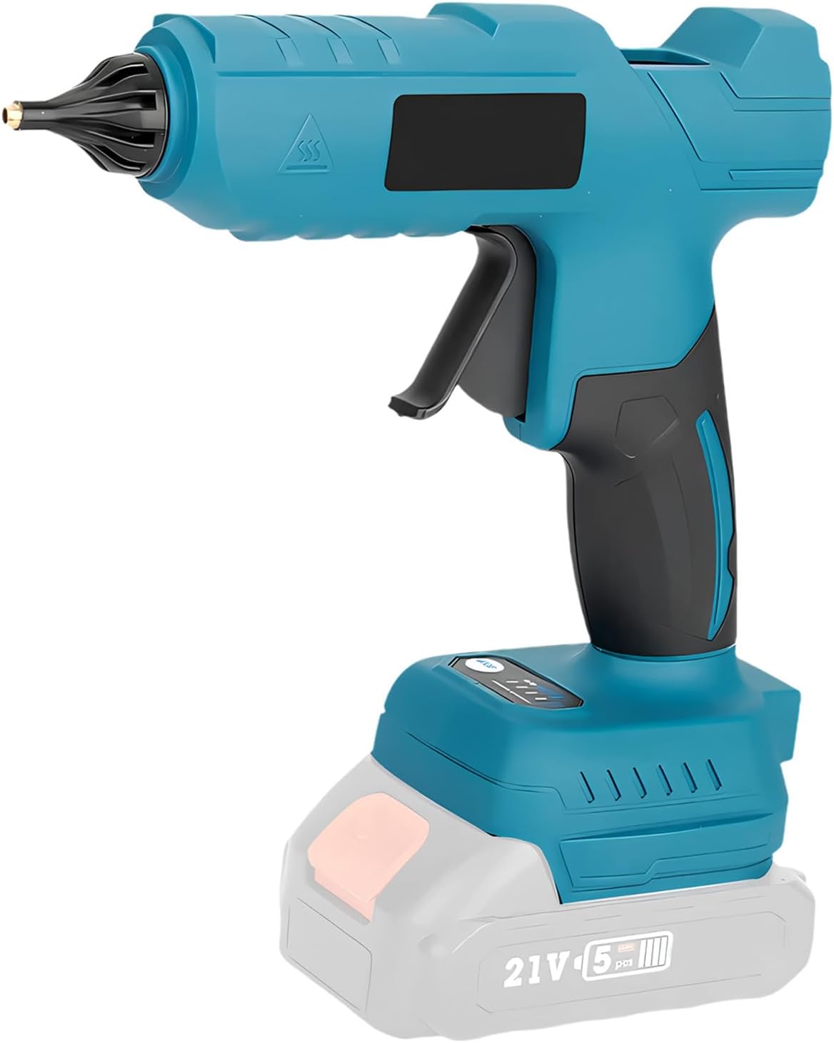 21V Cordless Battery Hot Adhesive Tool Fast Preheating Hot Melt with 2Pcs 11mm Adhesive Sticks for Home Repairs