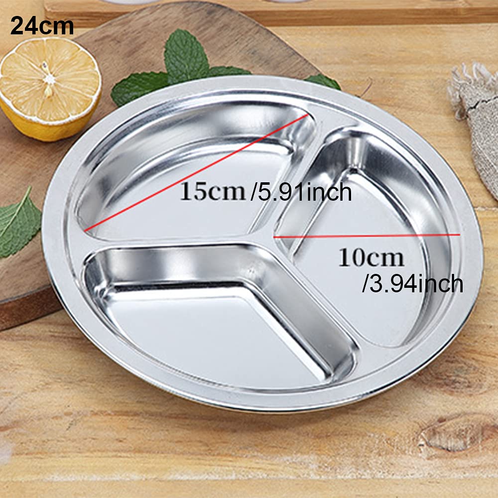 PIATTI DIVISI IN acciaio inox piatti per adulti griglia in acciaio inox vassoio divisione EUR 17