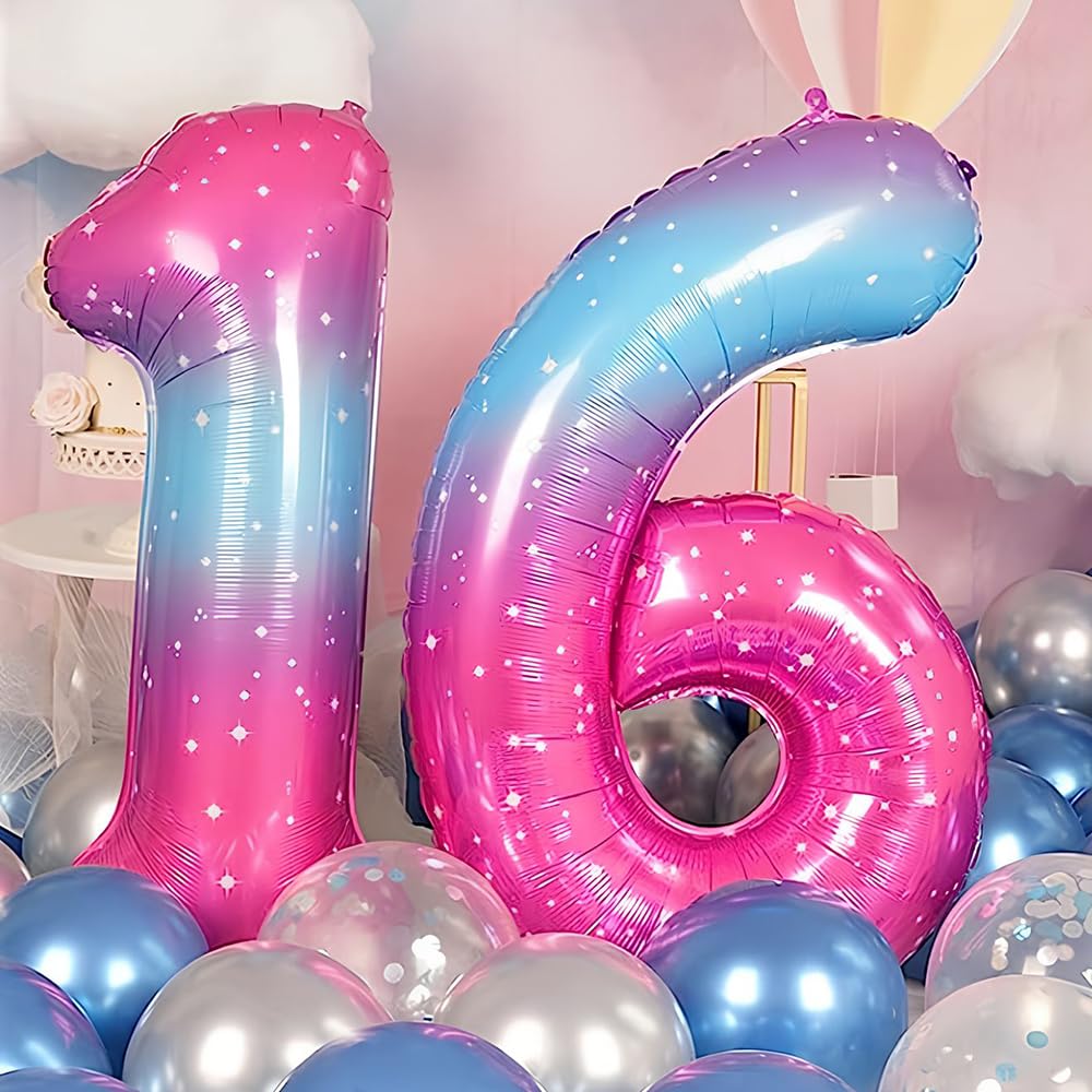 Foil Globo Número 5 Azul 40" (101cm), Inflable Helio o aire, Gigante Numeros 0-9, 10-19, 20-29, 30-100, Grande Globos Decoración para La Boda Aniversario y Cumpleaños Fiestas — view 139