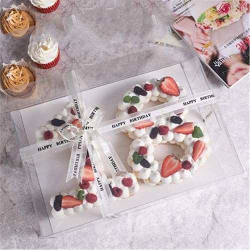 Miniatura 2 de Ulalaza Moldes de silicona para hornear pasteles de 0 a 8 números, molde de pastel de pan y mousse para cumpleaños, boda, aniversario