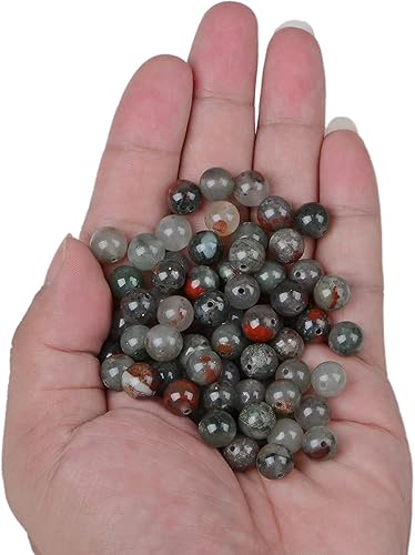 Miniatura 152 de Bymitel - 140 cuentas de cristal natural, piedras preciosas redondas energéticas y curativas sueltas con cordón elástico para hacer joyas, pulseras