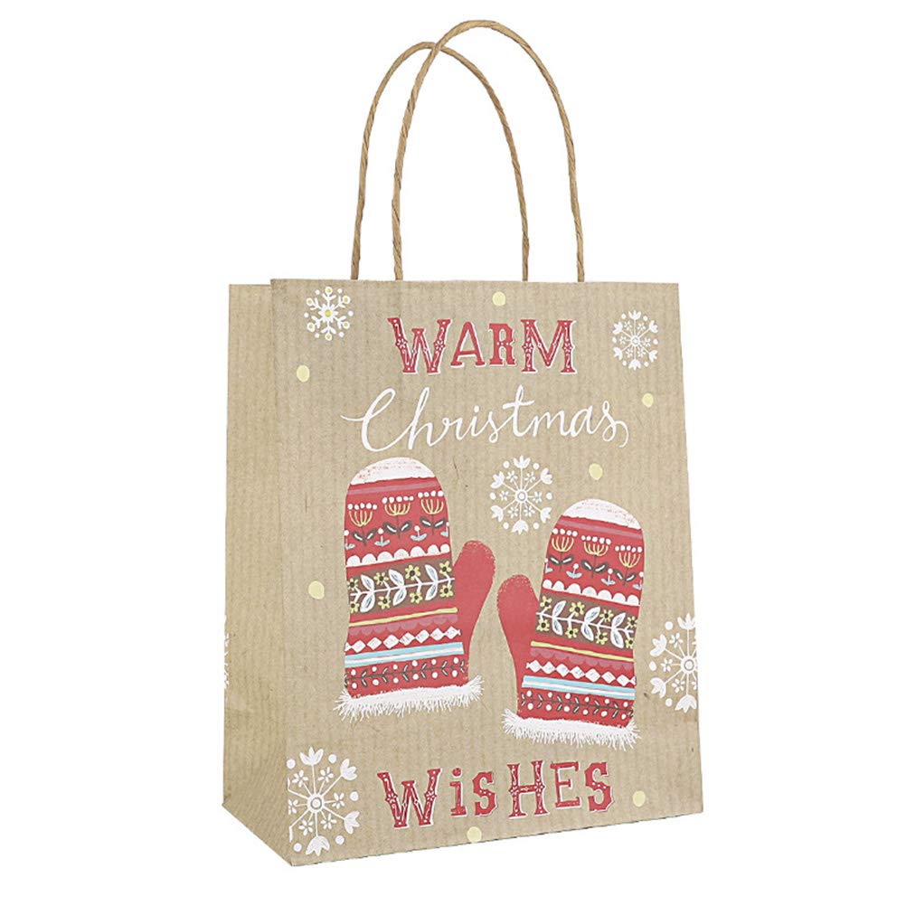 20 Pz Sacchetto in Carta Kraft Decorazione Di Natale Borse Natalizie Borsa Pupazzo Di Neve Borsa Artigianale Natalizia Portatile Sacchetto Di Caramelle