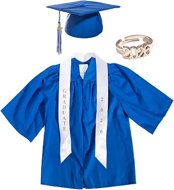 Matte Deluxe Graduation Sets, Graduation Cap, Gown, Tassel, Sash, Ring, Diploma