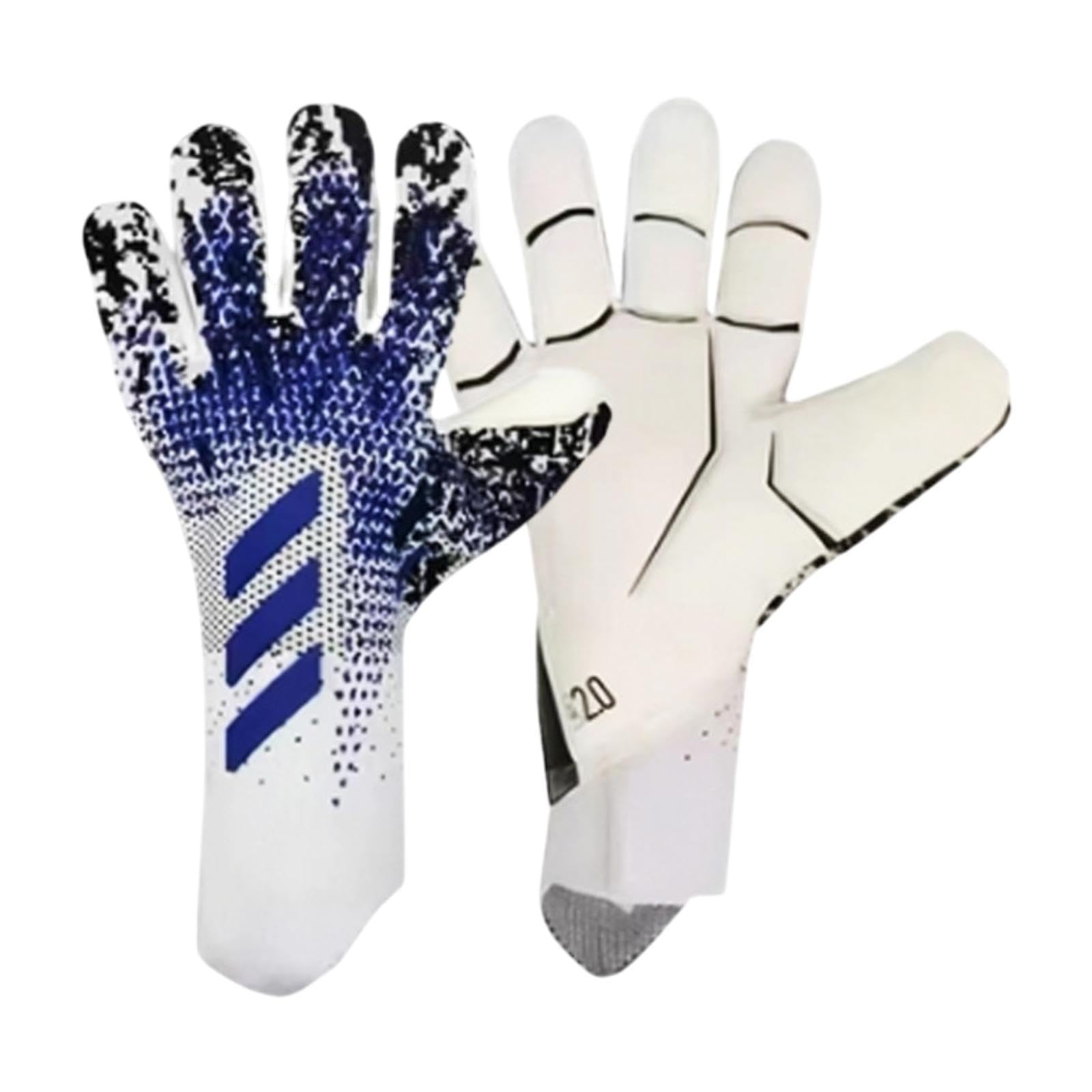 Goalkeeper Gloves Thickened Equipment Hand Protection Goalie Training Gloves Blue Black Size 9-image-45