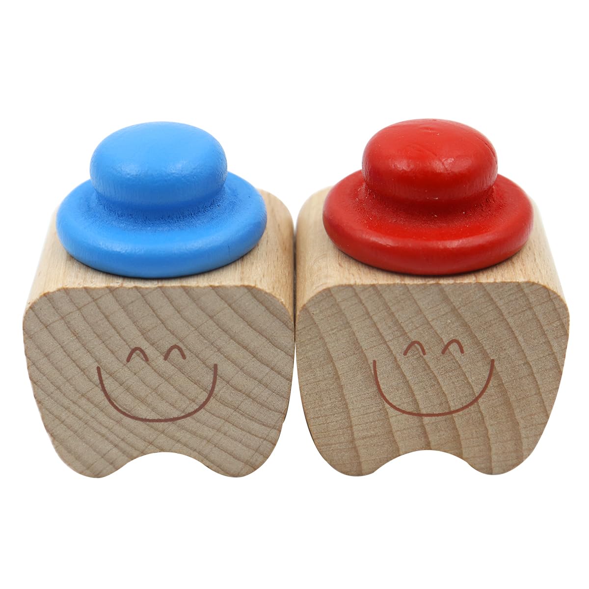Sarini Baby Wood Tooth Box Organizer Milk Teeth Storage Collect Teeth Umbilica Save Gifts Baby Souvenir Gifts (red+blue