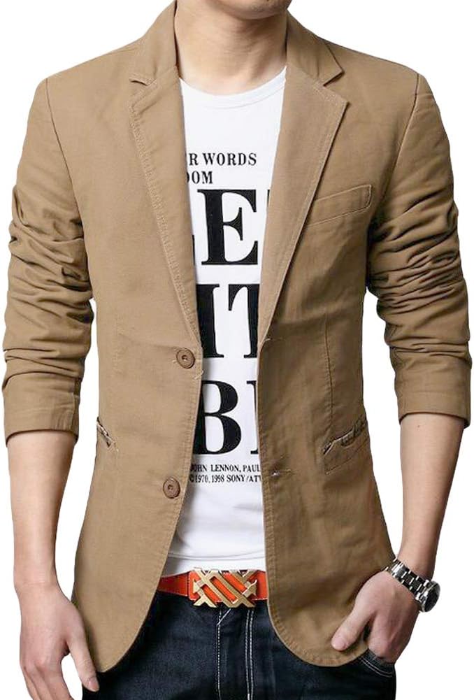 Cloudstyle Mens Casual 2 Buttons Slim Fit Jacket Lightweight Formal Business Blazer Sport Coat