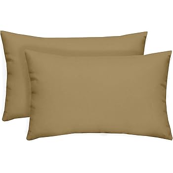 Amazon Com Resort Spa Home Decor Set Of 2 Indoor Outdoor Decorative Lumbar Rectangle Pillows Solid Tan Garden Outdoor
