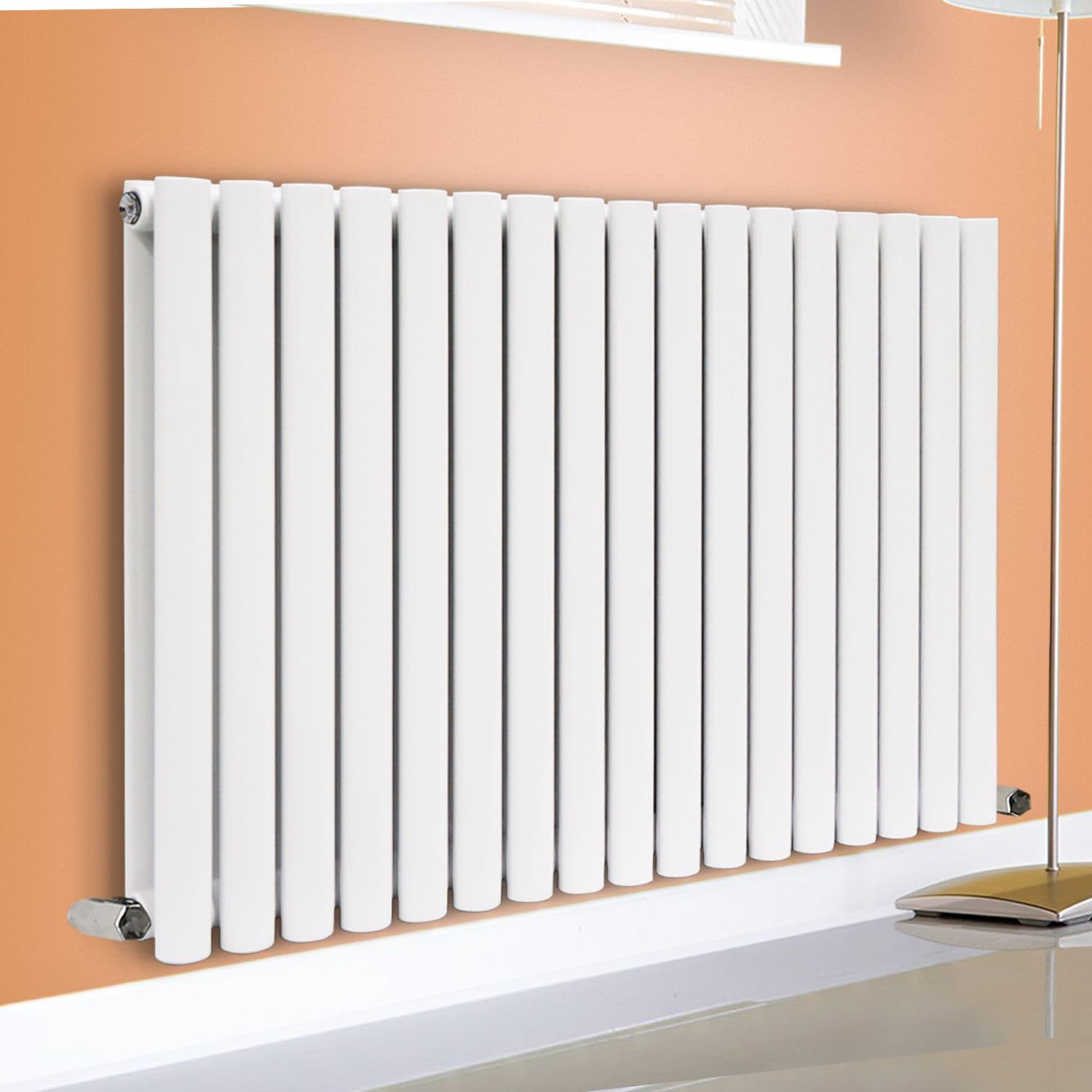 Horizontal Vertical Designer Radiator Oval Column White Anthracite Tall Upright Rads (Double - 600 x 1020mm, White)