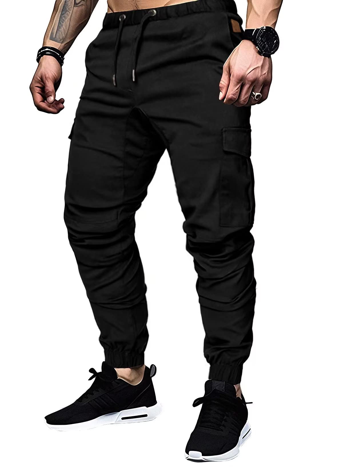 Elegancity Cargohose Herren Chino Hose mit 6 Taschen Cargo Hose Stretch Jogginghose für Männer mit Bundgummi Elastische Hosen S-3XL