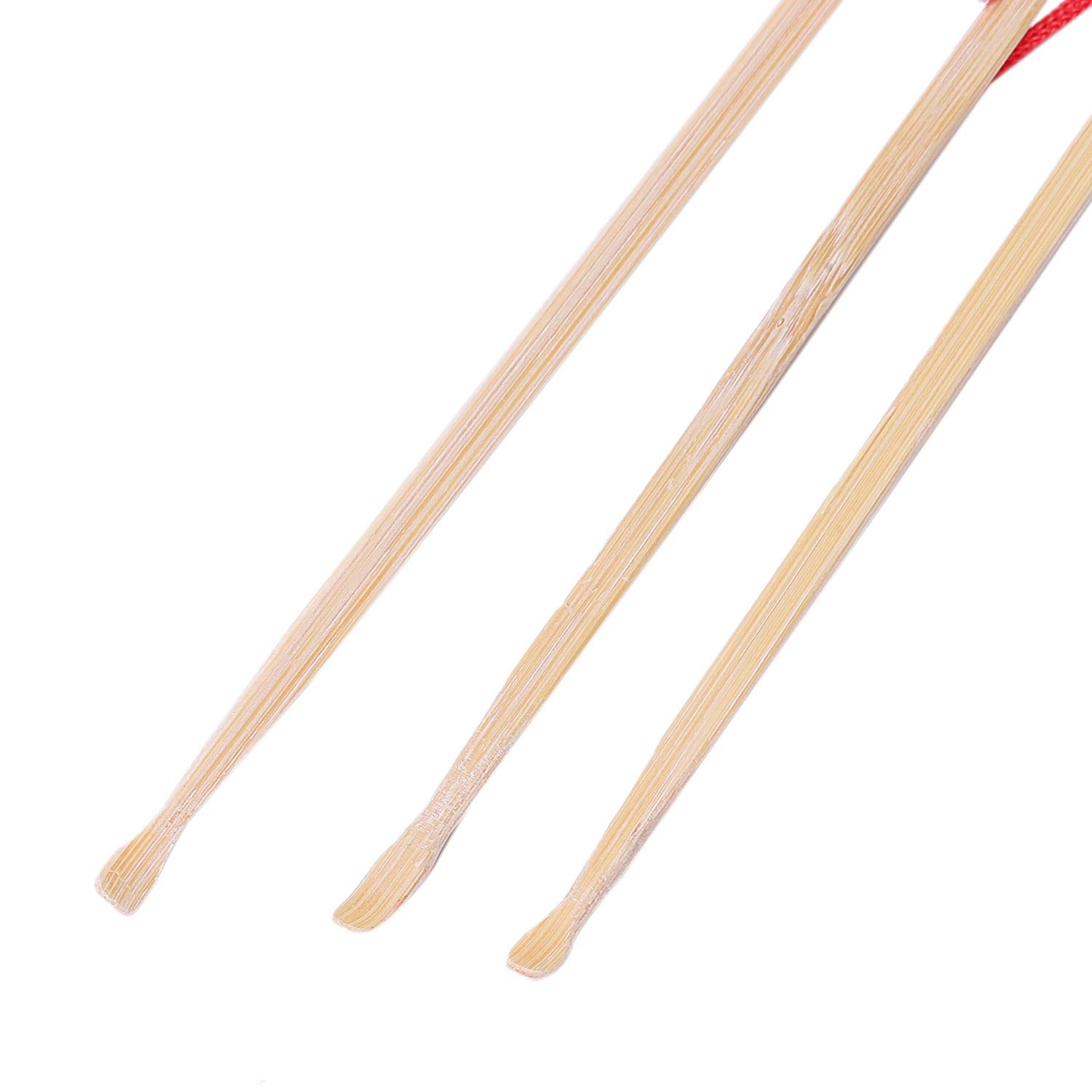 Lizusidtsy Bamboo Japanese Doll Ear Wax Pick Spoons Earwax Remover 20pcs