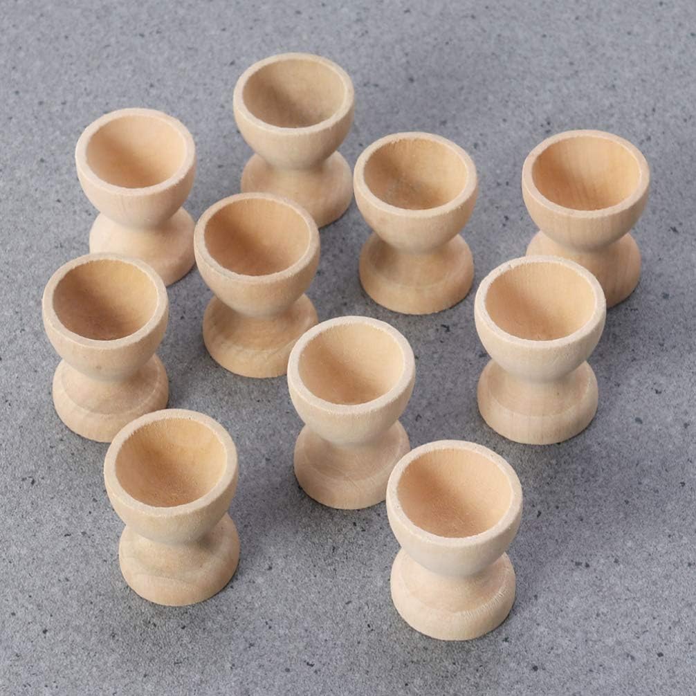 24 Pcs Egg Stand Egg Tray Hard Boiled Egg Kitchen Tools Egg Cup Holders Egg Displays Cup Toys for Boiled Egg Peeler Egg Wood Holders Wooden Cup Bamboo Refrigerator Balls Child