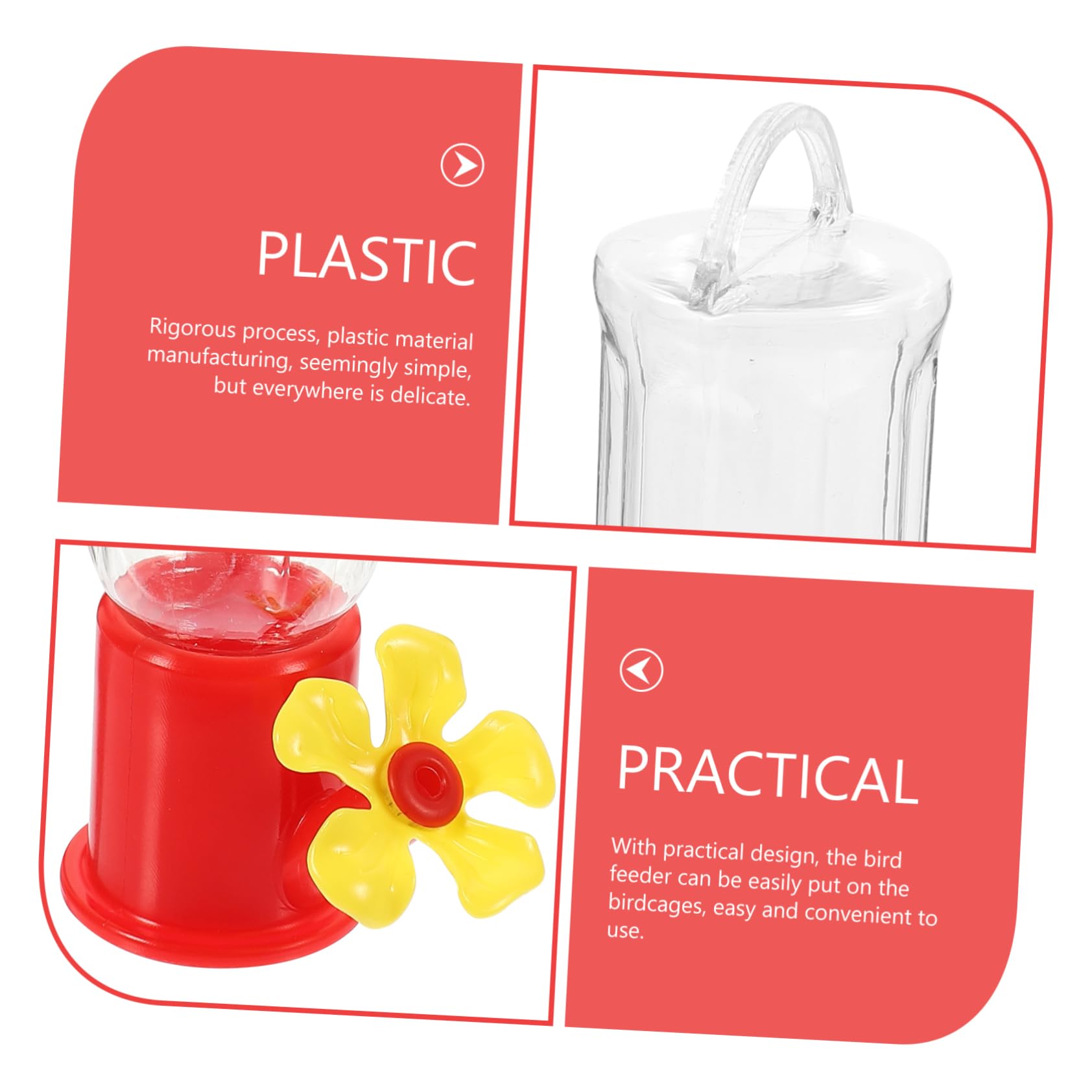 Sosoport 12pezzi Mangiatoia Per Uccelli Sospesa Plastica Da Contenitori Per Alimentazione Facili Da Riempire e Pulire Resistente e Durevole Per Esterni e