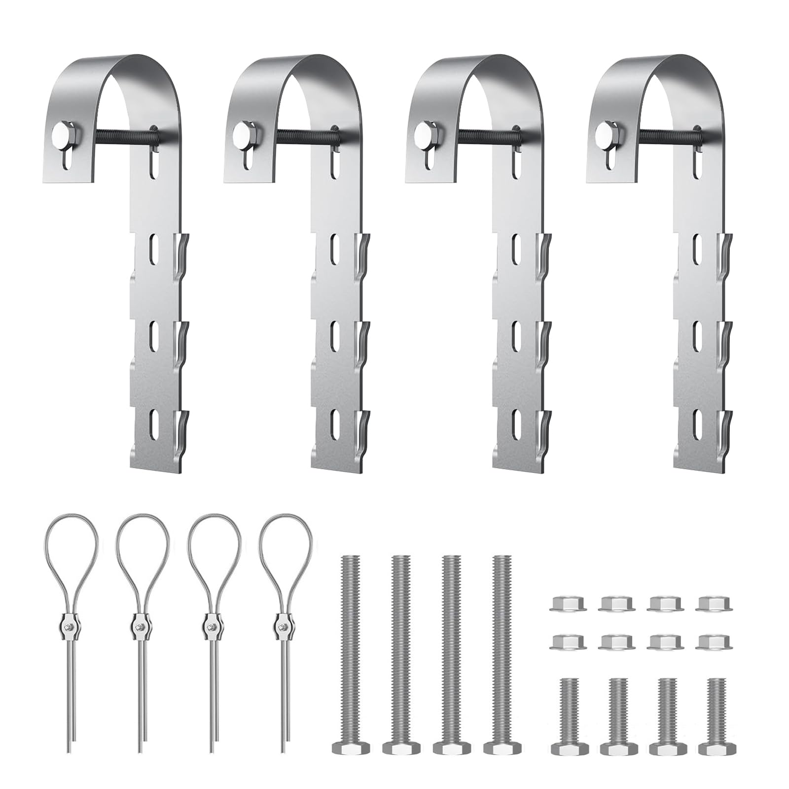 4 Pezzi Ganci per Pannelli Solari Supporto da Balcone per Pannello Solare Gancio per Pannello Solare in 304 Acciaio Inox Ganci per Pannello Fotovoltaico Cavo Metallico con Viti e Dadi