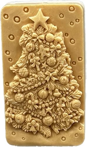 Miniatura 7 de Juego de 4 moldes de silicona para jabón navideño bola, corona de Navidad, copo de nieve, árbol de Navidad