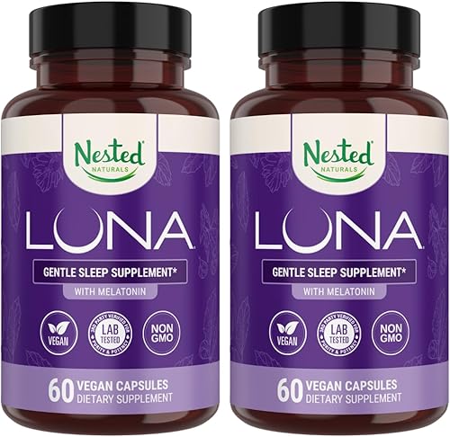 Luna Suplemento 1 para la hora de acostarse Ingredientes de origen natural para una hora de acostarse más fácil 60 cápsulas veganas Suplemento