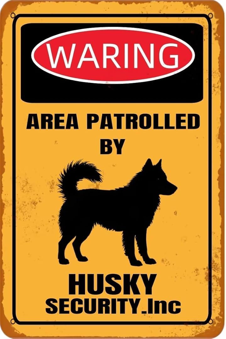 Waring Area Patrolled By Husky Security inc Retro for Home Garage Farm Garden Bar Coffee Kitchen Wall Decor Tin Sign 8x12 Inch