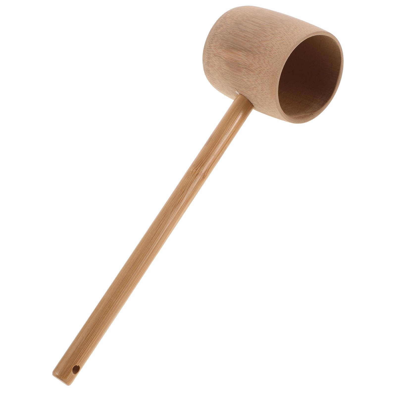 DOITOOL Rustic Bamboo Water Ladle, Handmade Bath Scoop with Long Handle, Multipurpose Kitchen Utensil for Washing Vegetables, Pouring Water and Bathroom Use, Beige