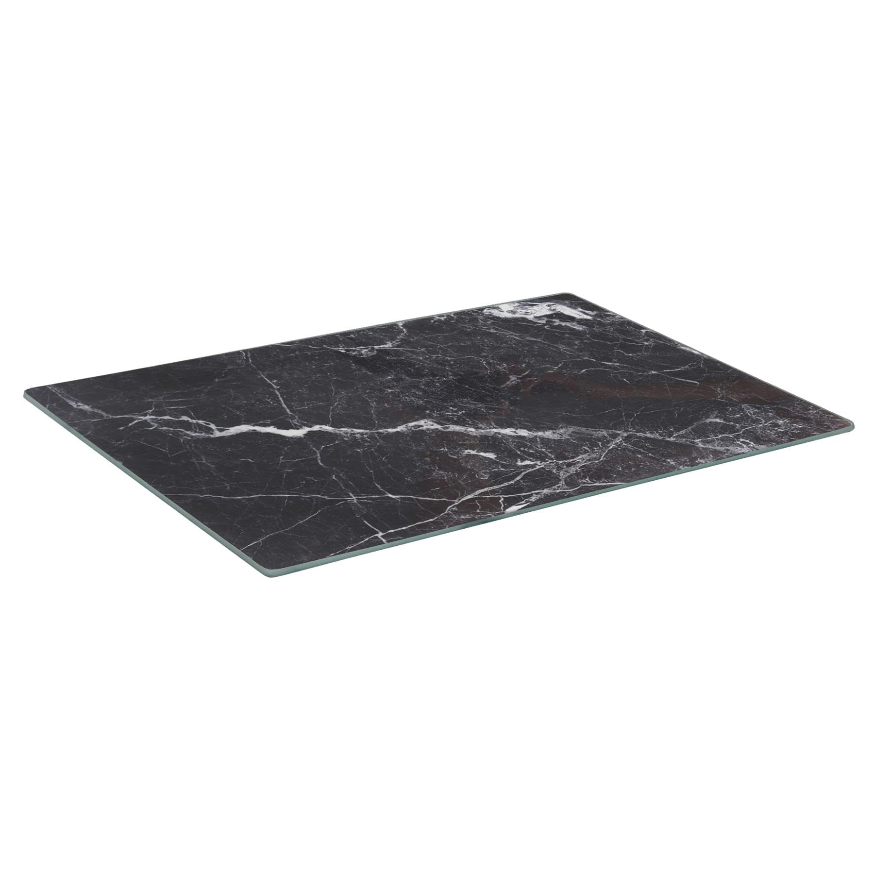 Harbour Housewares Black Rectangle Glass Chopping Board - 30Cm X 20Cm - Marble - Marble