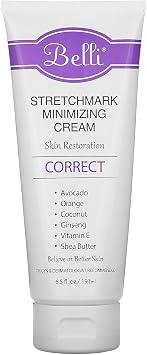 Belli - Stretchmark Minimizing Cream for Existing Stretch Marks of Any Age or from Any Cause Features Darutoside, Regestril, and Avocado Oil 6.5 oz