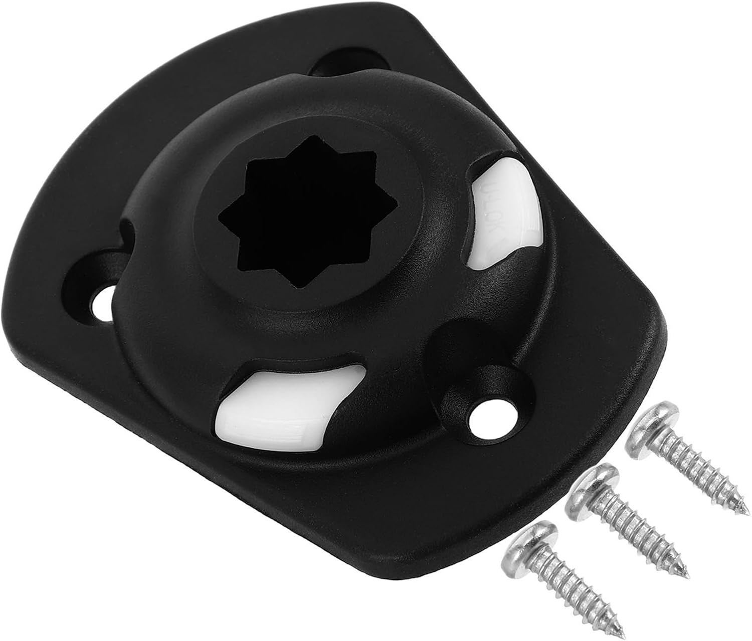 Black Abs Fan Shaped Three Hole Screw Base for Canoes and Fishing Boats