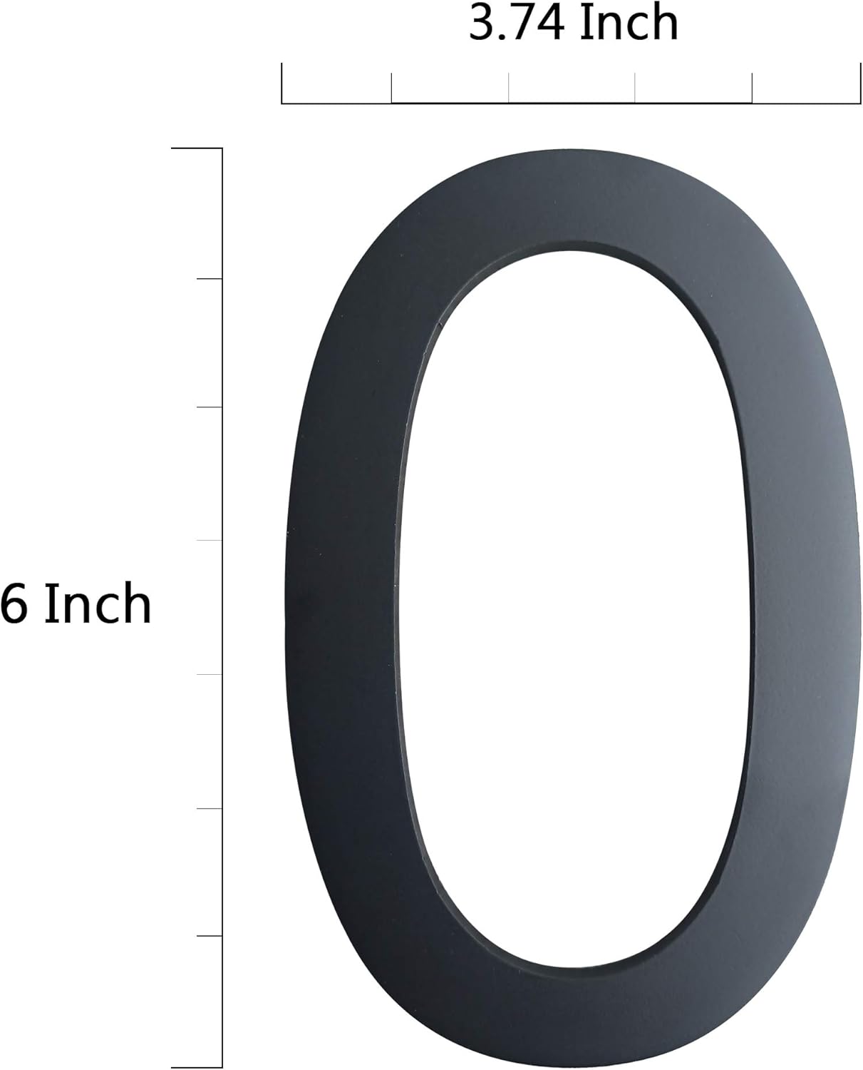 BetLight 6 Inch House Numbers- Modern Floating Stainless Steel Home Address Number Elegant Black Finish,Number 0