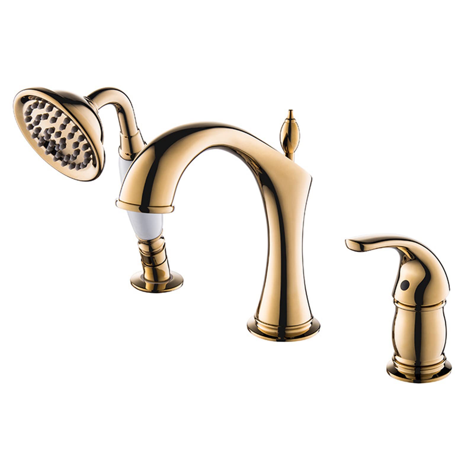 Mitigeur de bain et lavabo 3 trous en laiton chrome et or pour eau chaude et froide