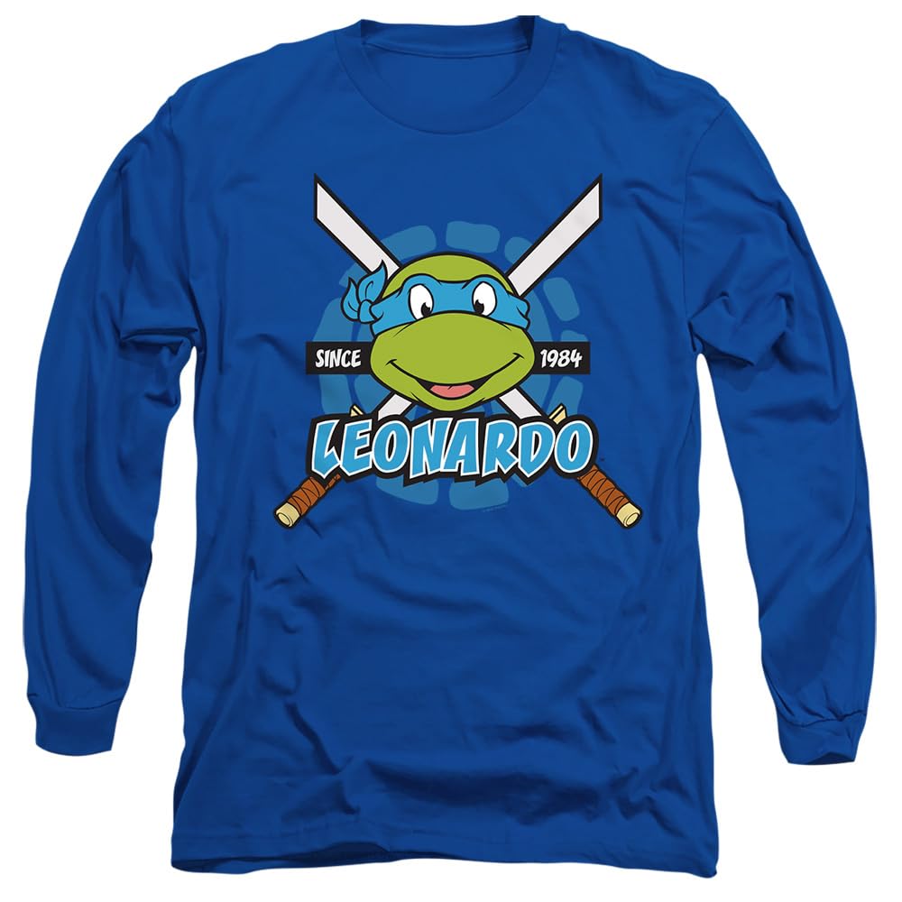 TMNT Leonardo Since 1984 Mens Long Sleeve T Shirt, Royal Blue, Medium