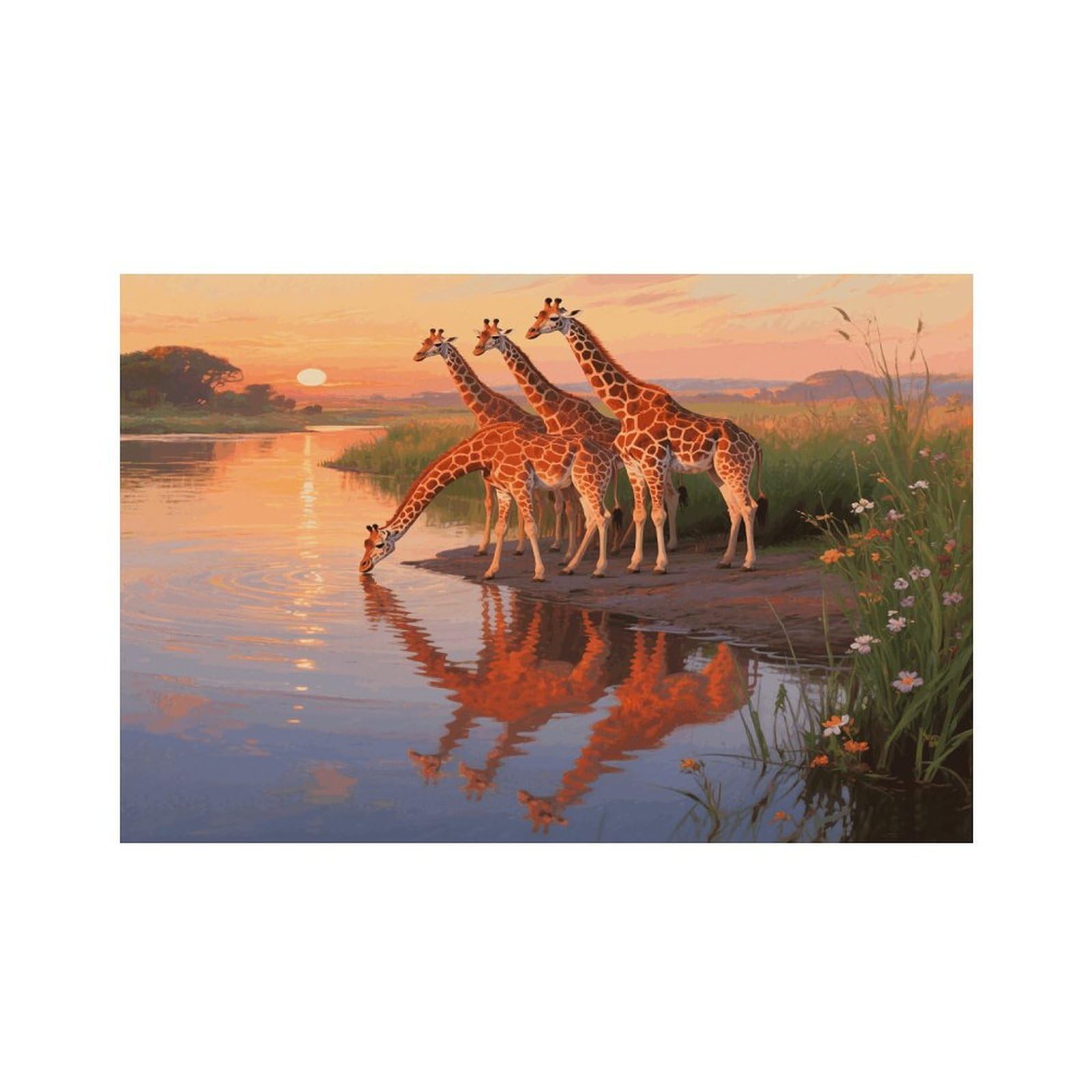 Giraffe Placemats Heat Resistant Non-Slip Place Mats Washable Wipeable Table Mat Kitchen Dining Table Decoration Placemats Indoor Outdoor Place Mats 17.7’’×11.8’’