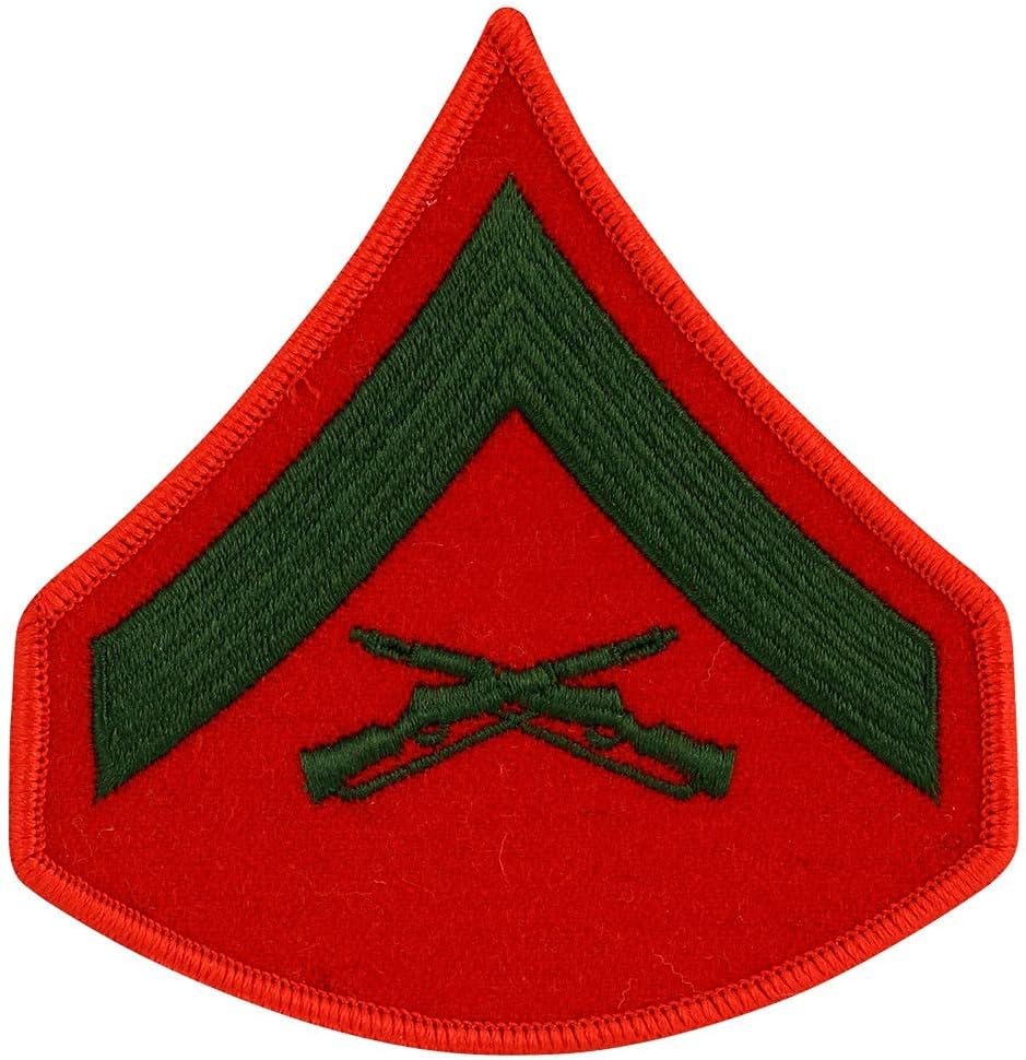 USMC Lance Corporal Rank Green on Red