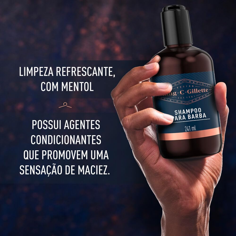 King C Gillette Kit, Shampoo para barba, 241ml e Sérum Preenchedor de Barba, 50ml em promoção! Veja a oferta e mais achadinhos de Cuidados com a Barba 4 Hoje é o melhor dia para comprar King C Gillette Kit, Shampoo para barba, 241ml e Sérum Preenchedor de Barba, 50ml com aquele preço maroto! Promoção! Aproveite a oferta! 4