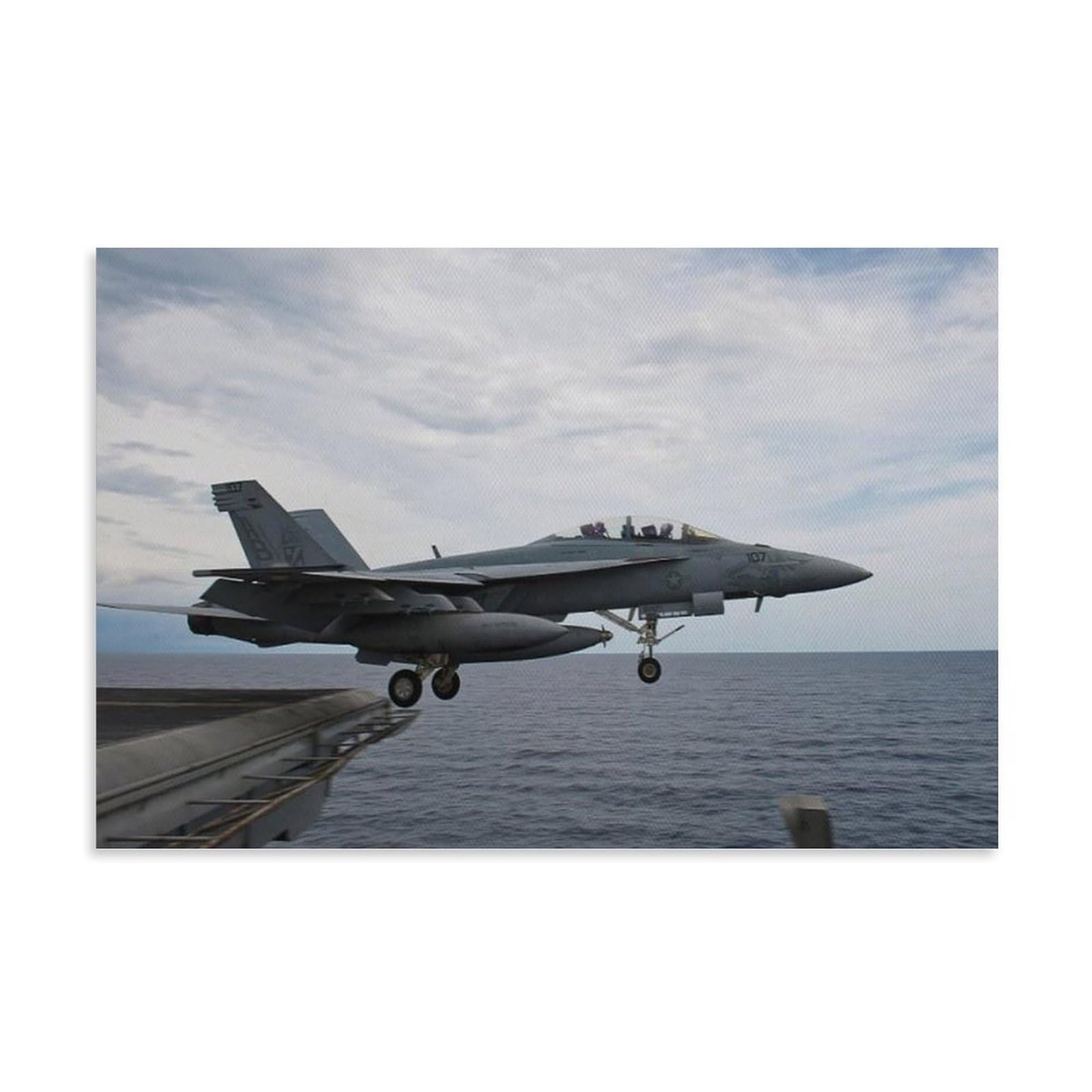 Jet Aircraft Military F-18 Super Hornet Navy Aircraft Carrier Boys Birthday Gift Art Poster Canvas Wall Art Paintings Canvas Wall Decor Home Decor Living Room Decor Aesthetic 24x36inch(60x90cm) Unfr