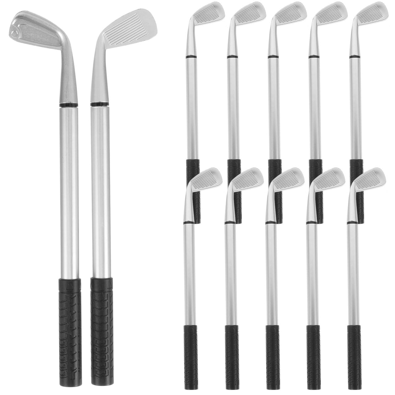 JEWEDECO Golf Novelty Pen Set 12pcs Metal Miniature Golf Pens Ballpoint Pen Souvenirs for Desk Decoration for Golfer Fans