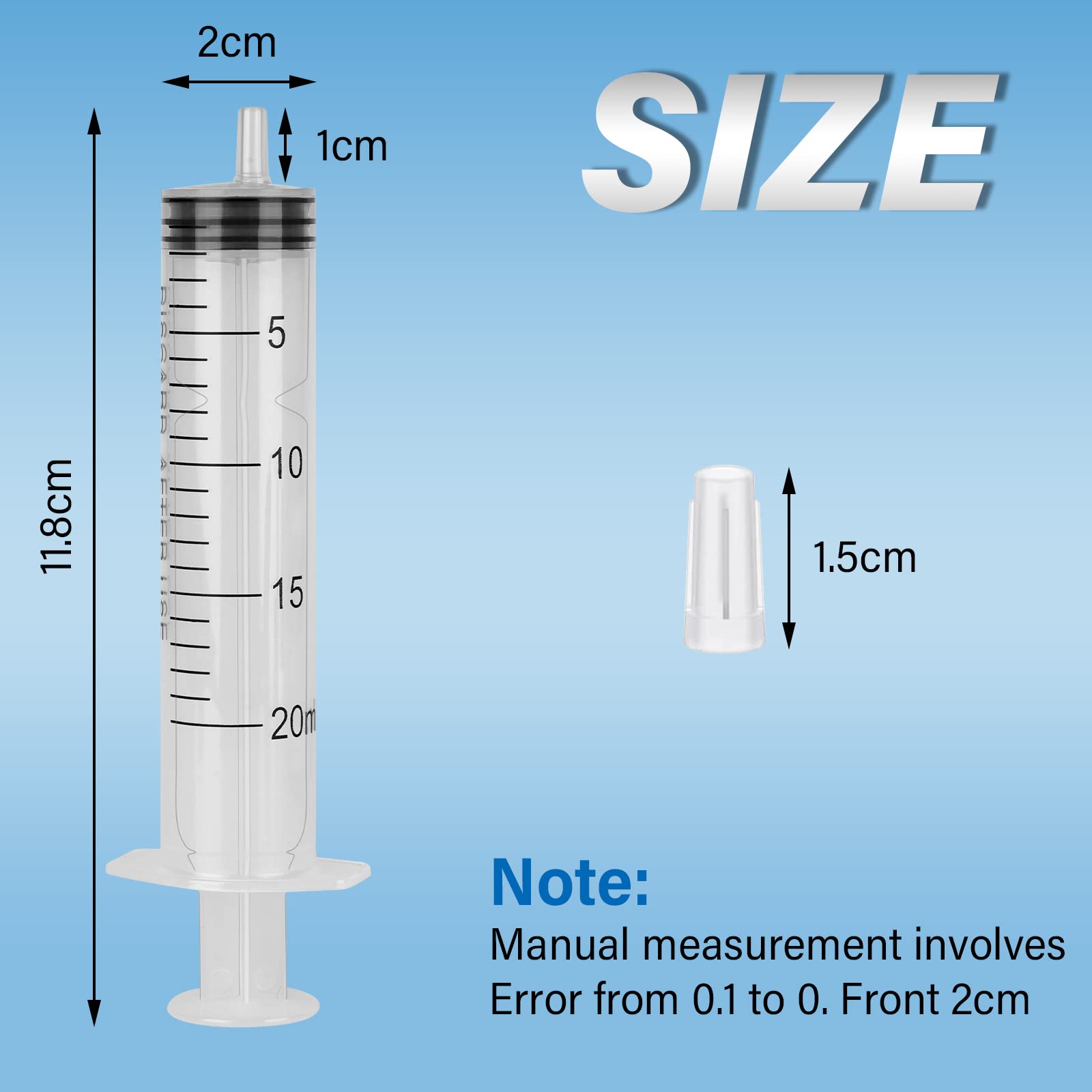 40 Pezzi Siringhe 20 ml, Siringhe Dosatrici con Tappo, Siringhe Senza Ago, Siringa per Mangimi, Siringa per l'Irrigazione Delle Piante Laboratorio Scientifico, Pacchetto Individuale