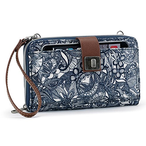 Sakroots Large Coated Canvas Smartphone Crossbody Bag, Blue