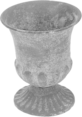 Garneck Jarrón de hierro forjado, maceta griega con urna griega, jarrón decorativo para salas de casa, jarrón de cerámica blanca para decoración de