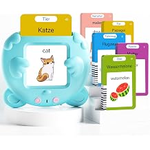 German and English Talking Flash Cards for Toddlers, 510 Sight Words | Bilingual Alphabet Flashcards, Educational Learning Toys for Kids, Autism Pocket Speech Therapy Toys