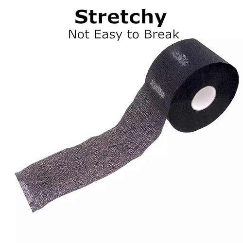 Miniatura 7 de Tiras de cuello de peluquero  5 rollos de 500 piezas de papel negro, desechable y flexible para cortar el cabello, suministros de salón, resistente