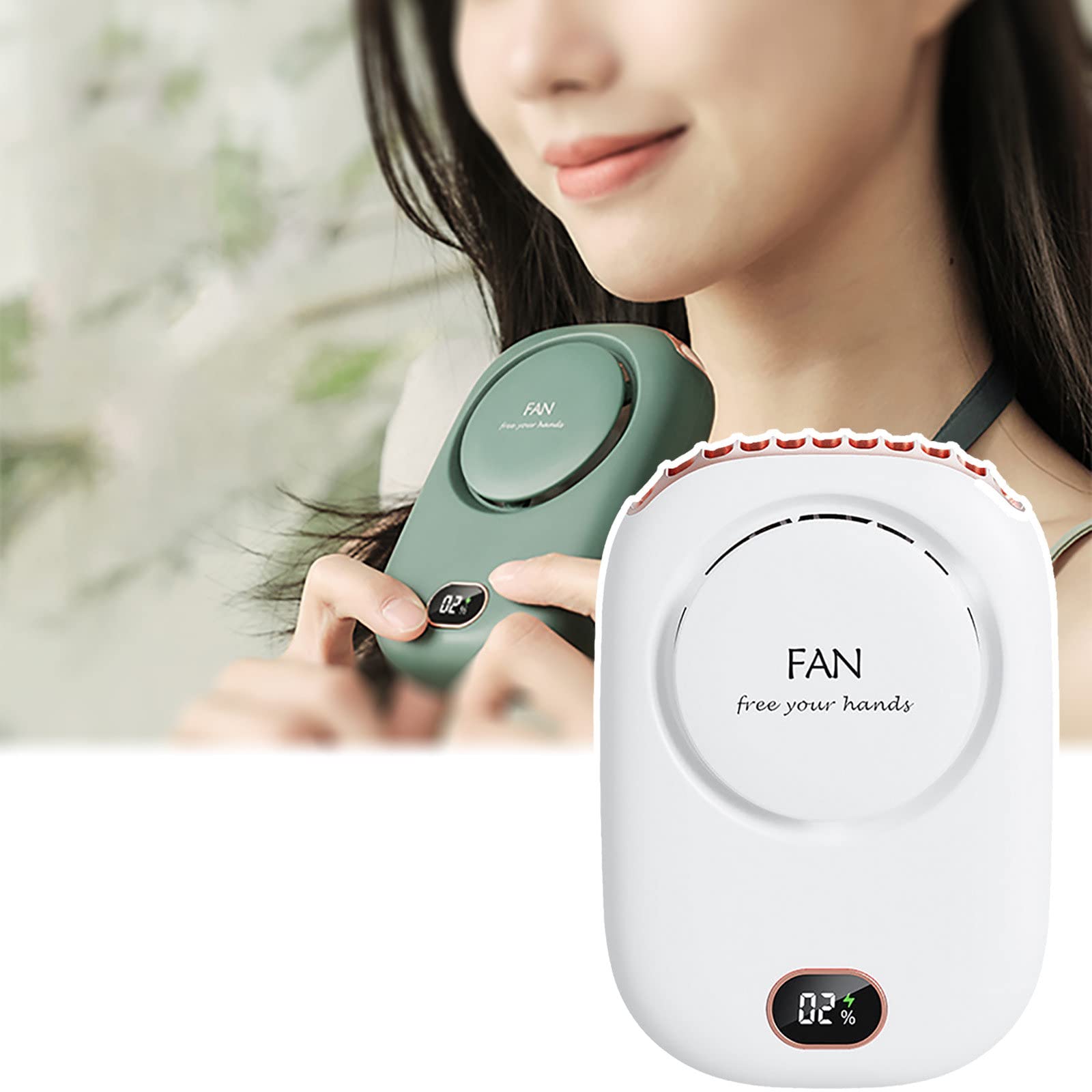 Ventilateur de cou portable blanc pour éviter la transpiration