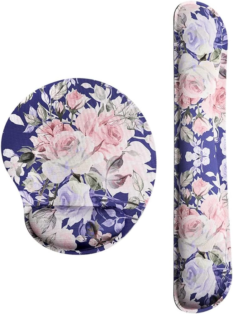 Mouse Pad Wrist Rest Pad Rubber Base Memory Foam Set Desk Mat with Keyboard Wrist Rest pad(C)