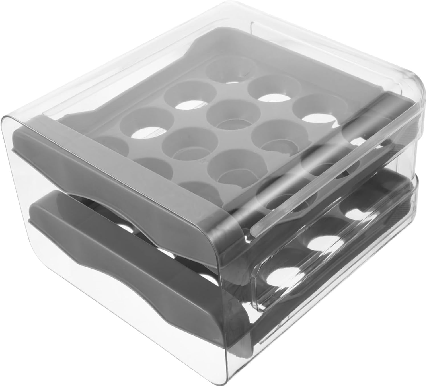 Double Layer Egg Storage Box Lid Egg Holder for Refrigerator and Kitchen Drawer Secure High Capacity